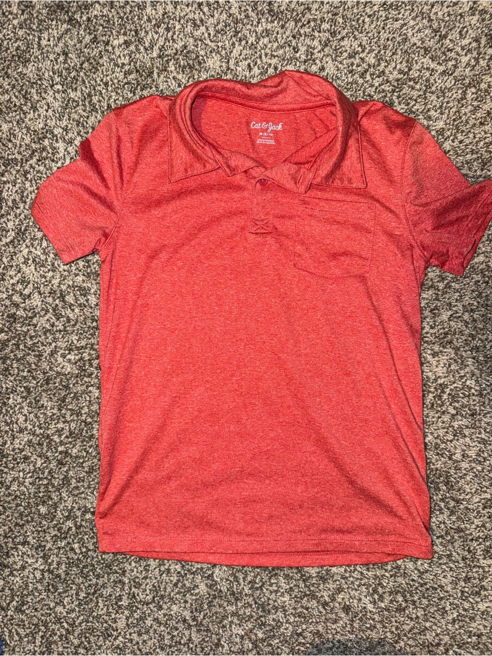 Cat & Jack Heathered Red Polo Shirt